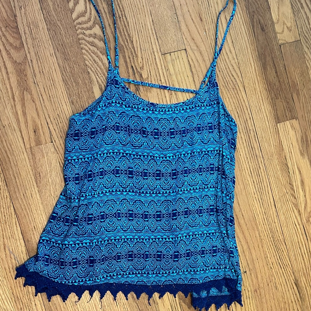 Patterned Tank Top with Open Back